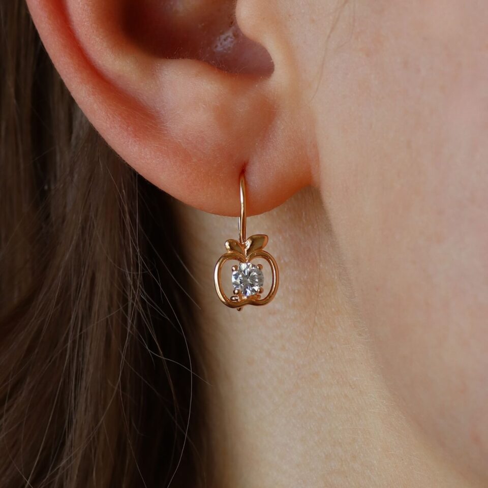 Auksiniai auskarai su cirkoniu