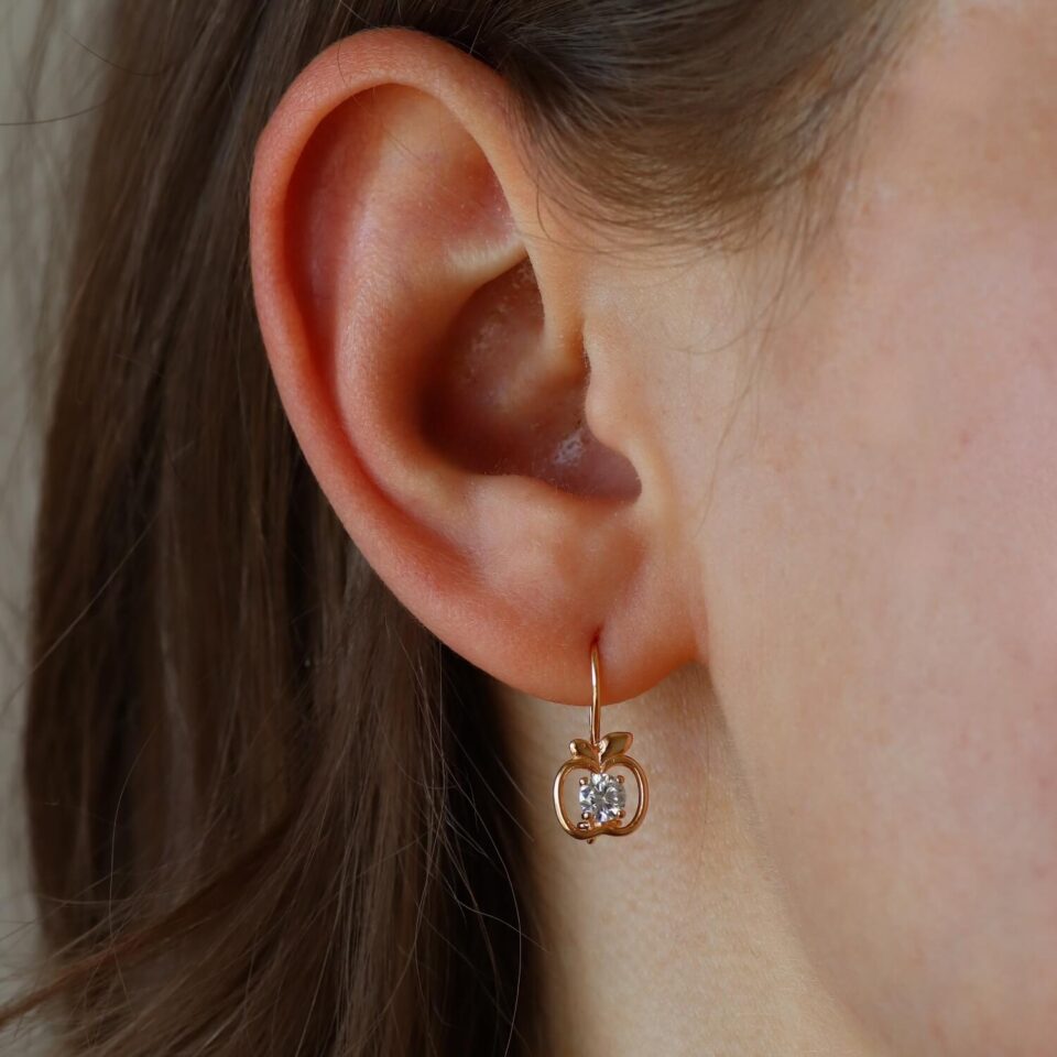 Auksiniai auskarai su cirkoniu