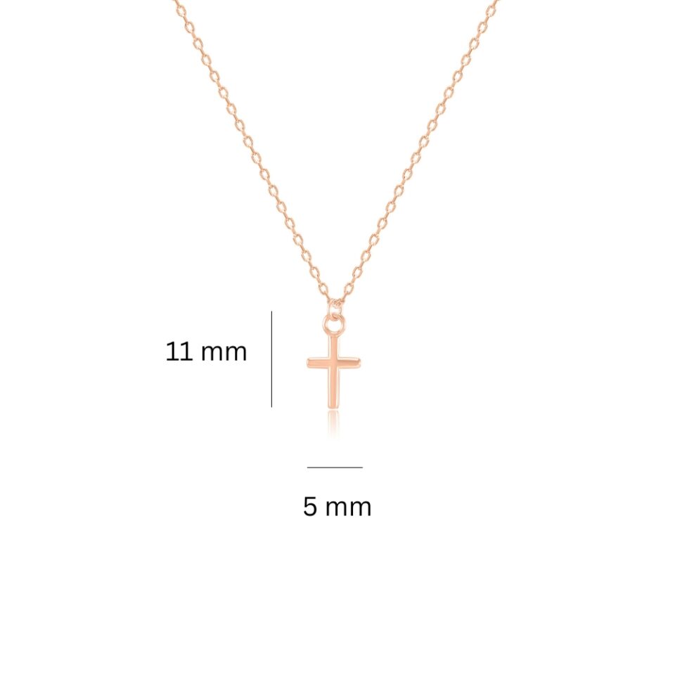 Złoty łańcuszek z zawieszką "Mały krzyżyk" wymiary