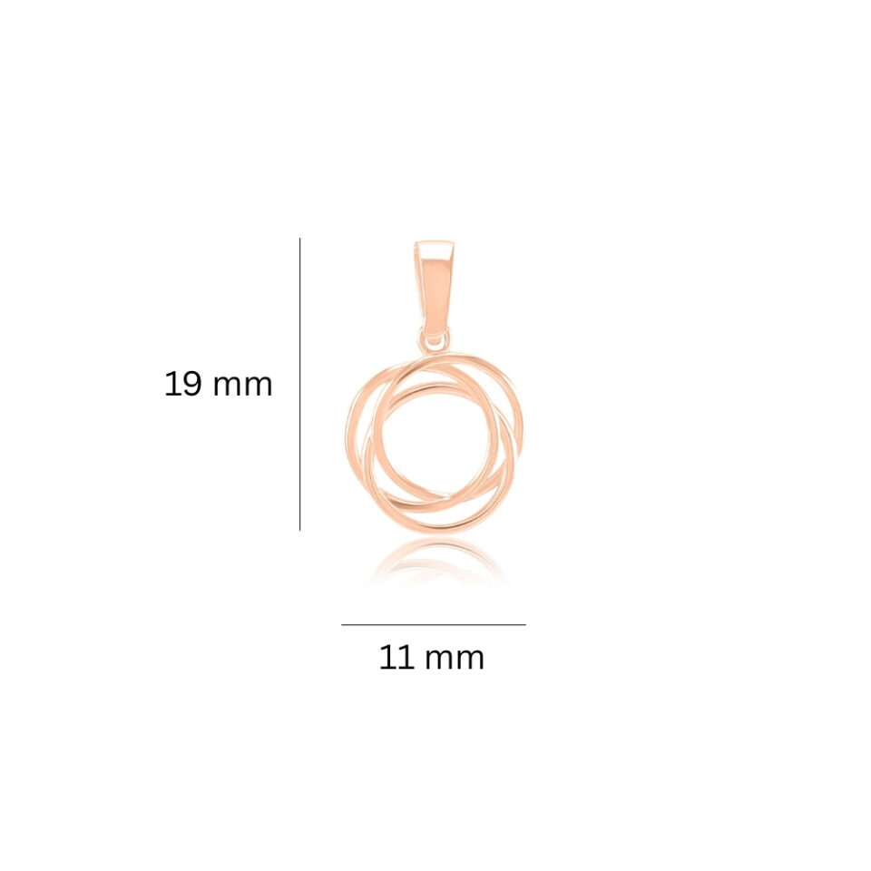 Złoty wisiorek "Orbita" wymiary