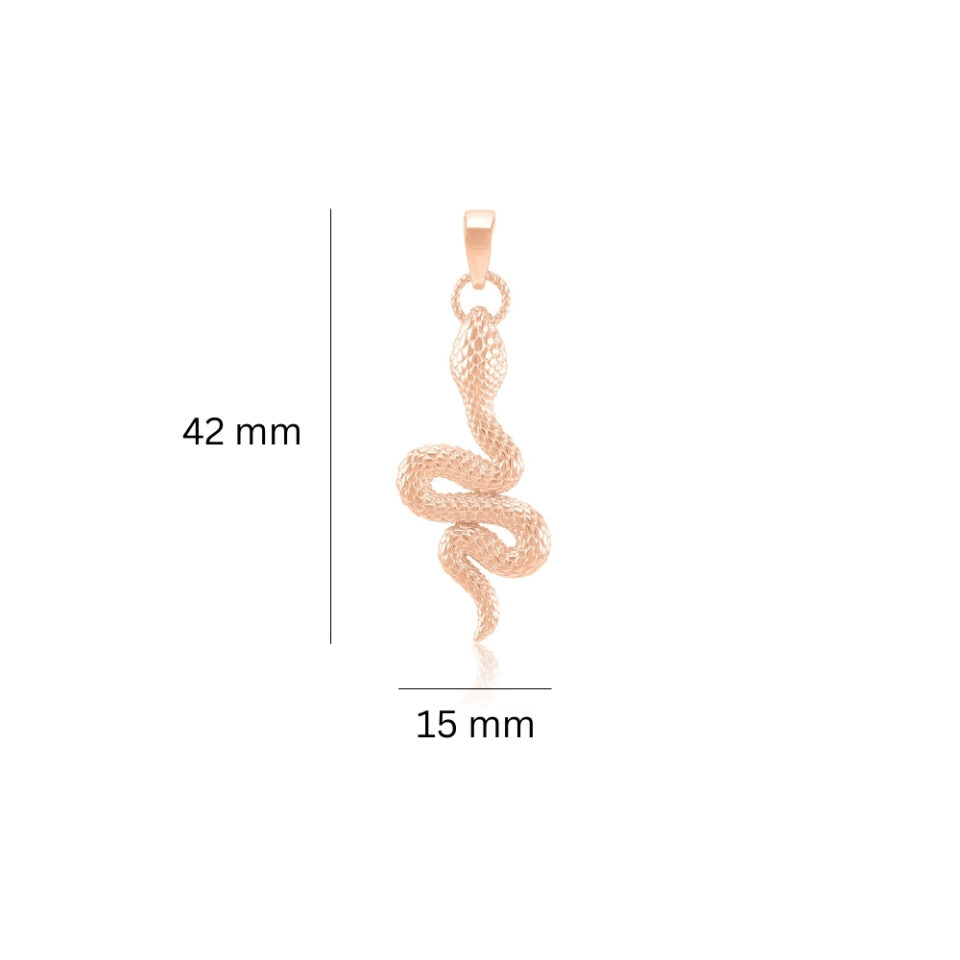 Złoty wisiorek "Wąż" wymiary