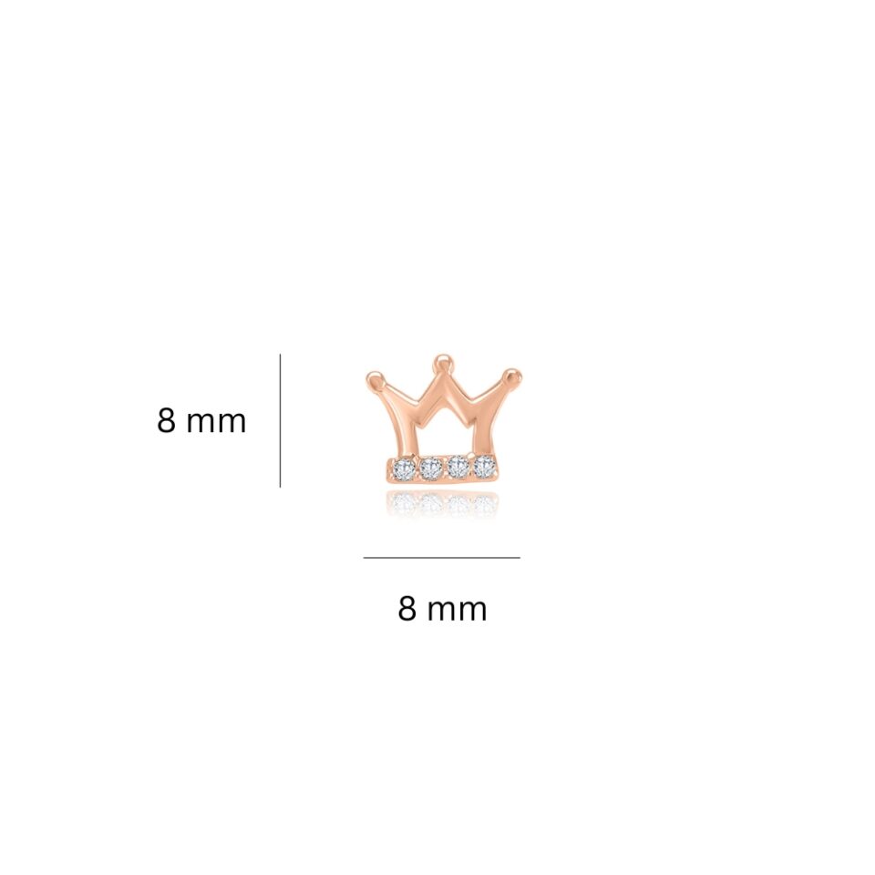 Wymiary złotych kolczyków "Korona"