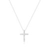 Золотая цепочка с подвеской "Крест со стразами" белое золото