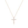 Золотая цепочка с подвеской "Крест со стразами" красное золото