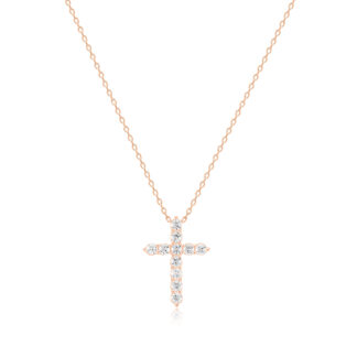 Золотая цепочка с подвеской "Крест со стразами" красное золото