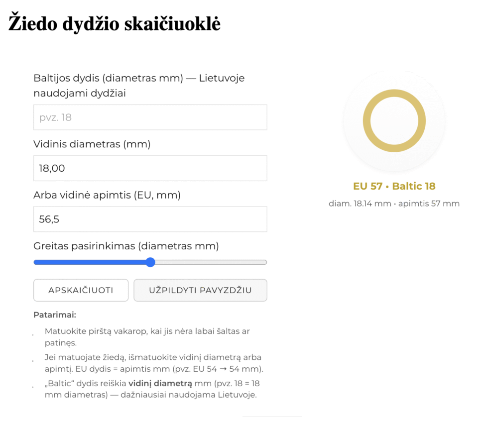 Kalkulator rozmiaru pierścionka