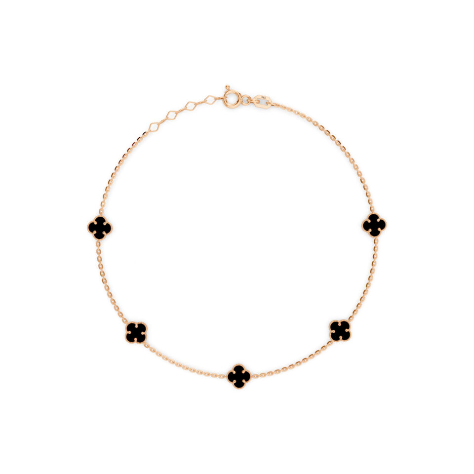 Kuldne käevõru "5 mini ristikheina"