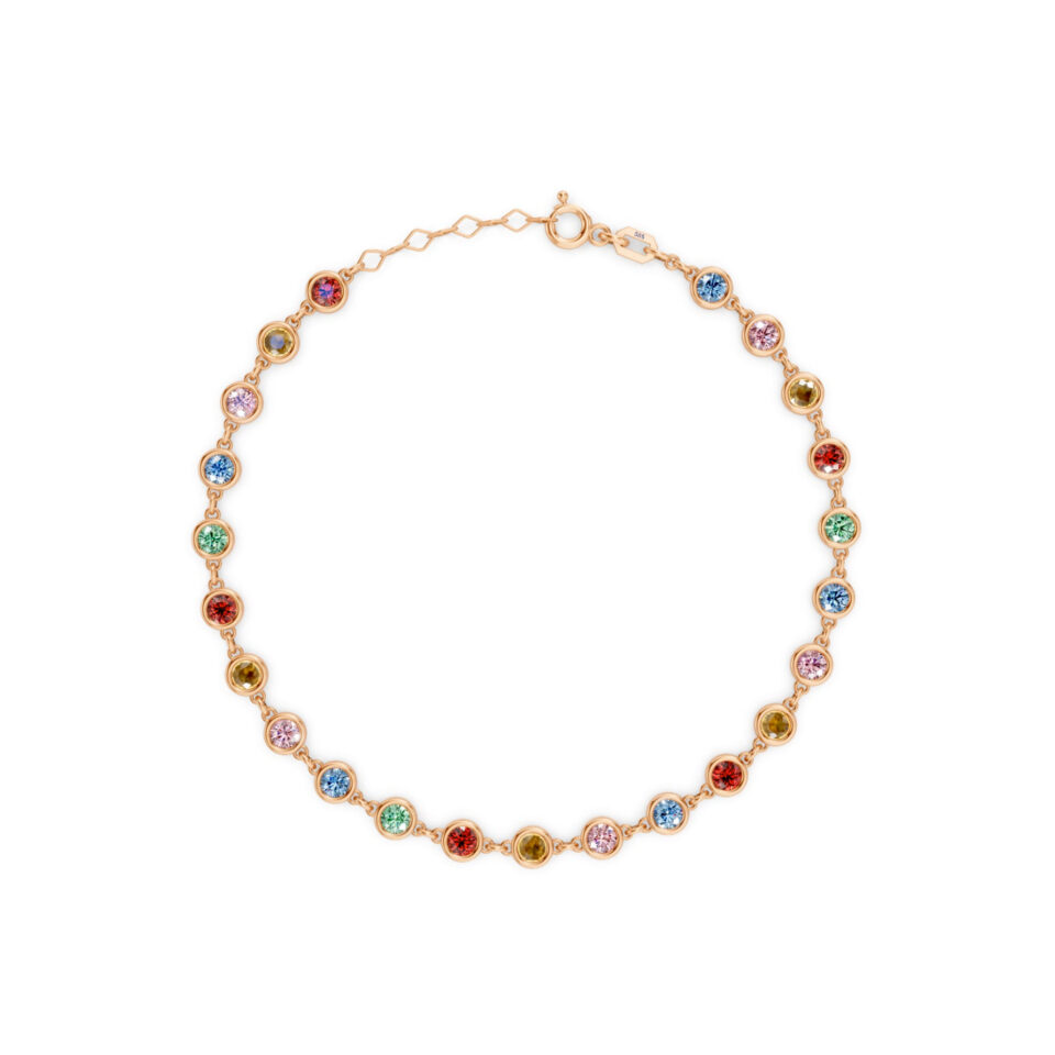 Złota bransoletka "Gra kolorów"