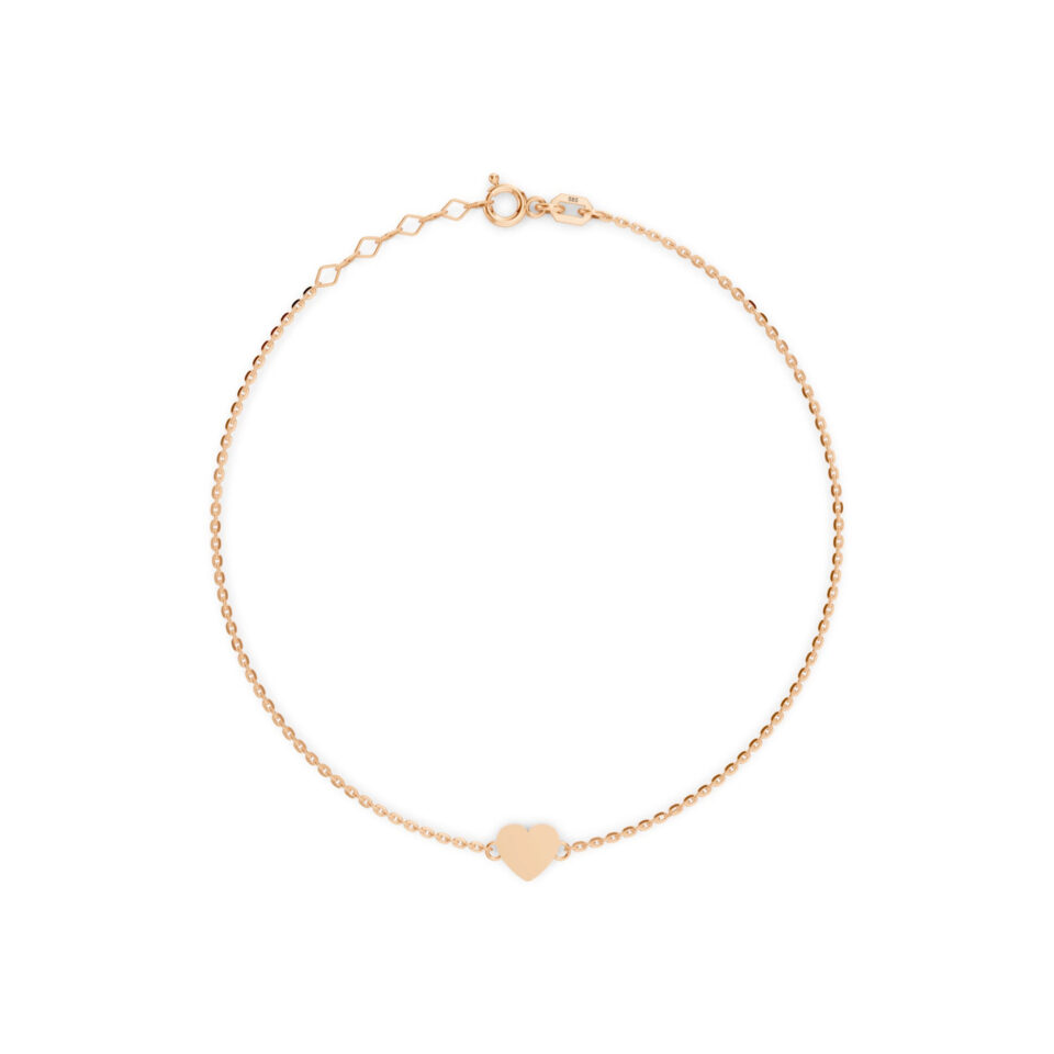 Złota bransoletka z sercem