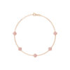 Золотой браслет "5 мини розовых жемчужин"