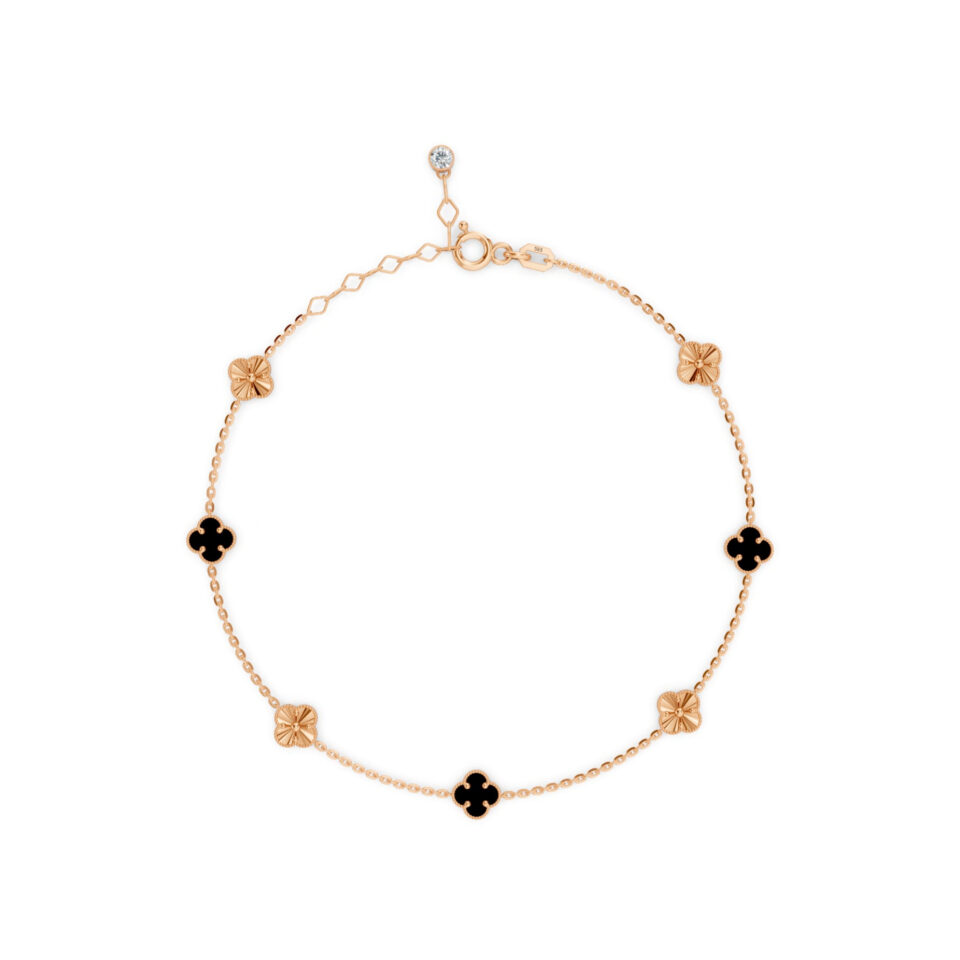 Kuldne käevõru "5 mini ristikheina"