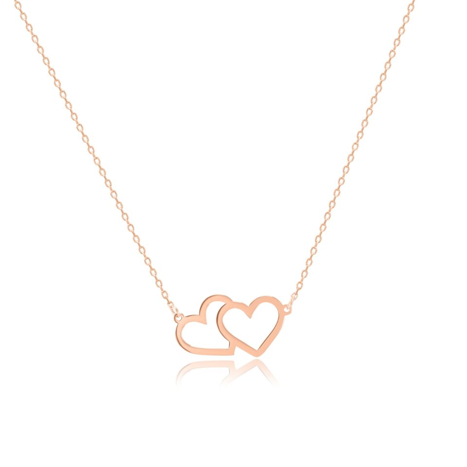 Kuldne kett ripatsiga "Double Heart"